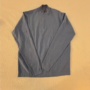 Peter Millar Crown Sport Interlock 1/4 Zip Pullover Cottage Blue Mens Size Med